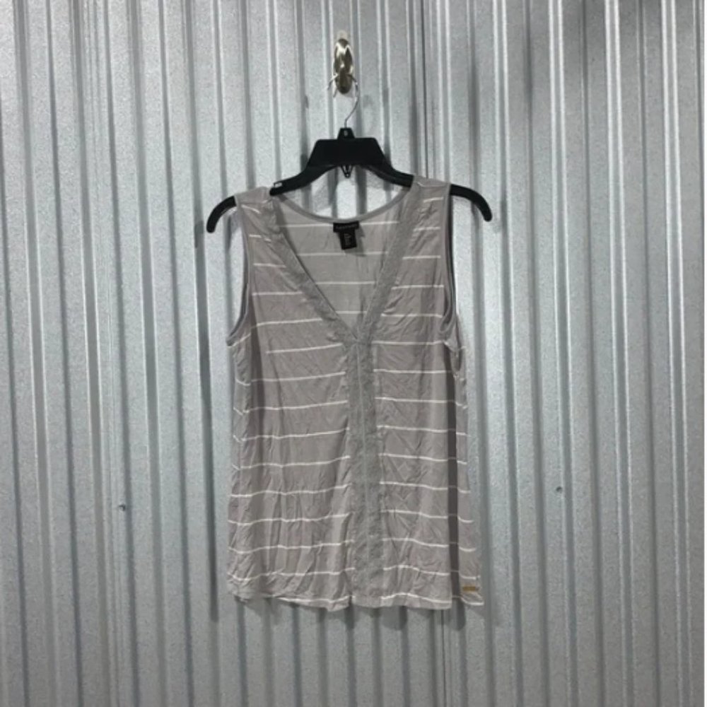 Laced Tank Top with Stripes